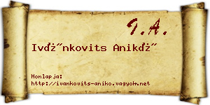 Ivánkovits Anikó névjegykártya